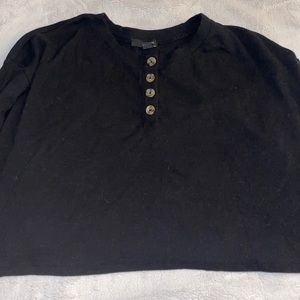 Black Forever 21 crop top longsleeve